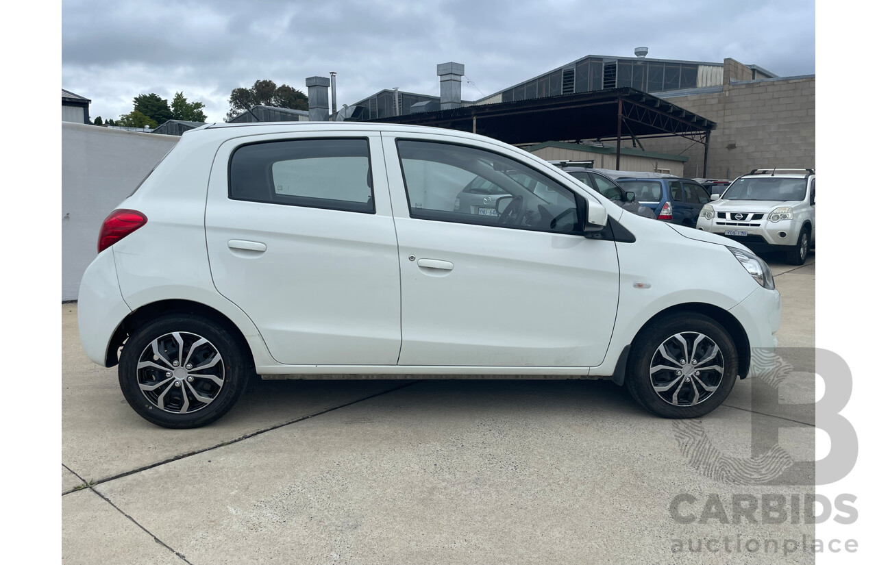 07/15 Mitsubishi Mirage ES FWD LA MY15 5D Hatchback White 1.2L