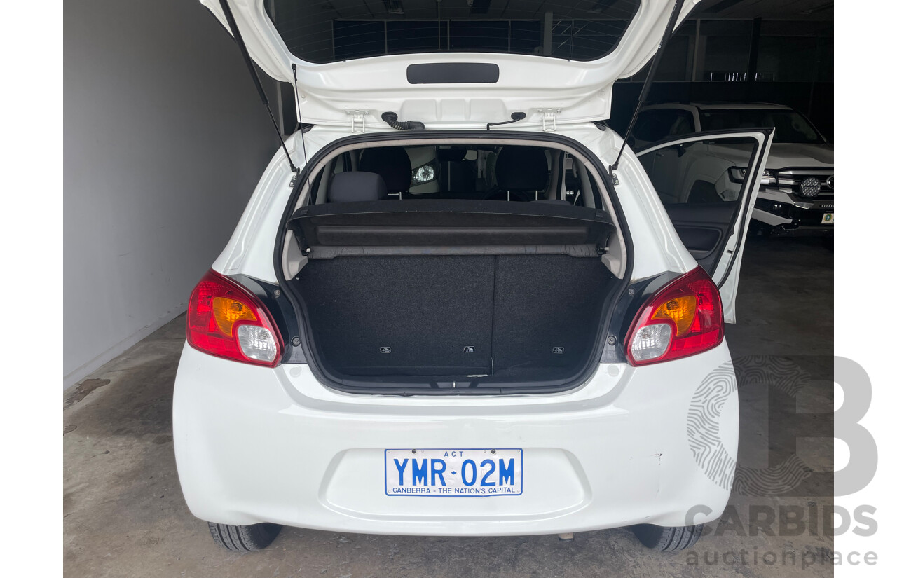 07/15 Mitsubishi Mirage ES FWD LA MY15 5D Hatchback White 1.2L