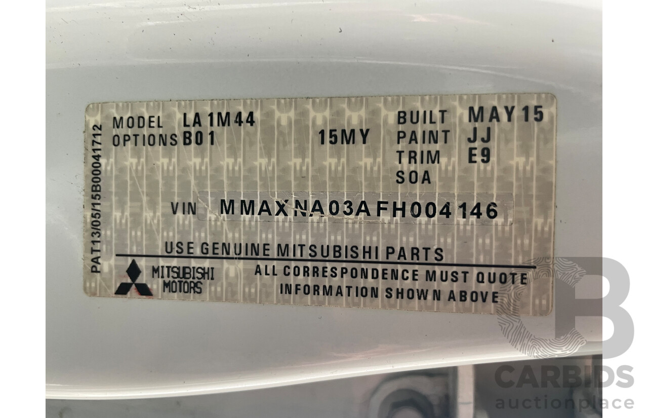 07/15 Mitsubishi Mirage ES FWD LA MY15 5D Hatchback White 1.2L