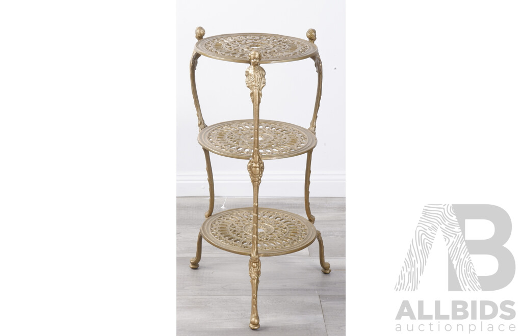 Italian Brass Three Tier Pot Stand