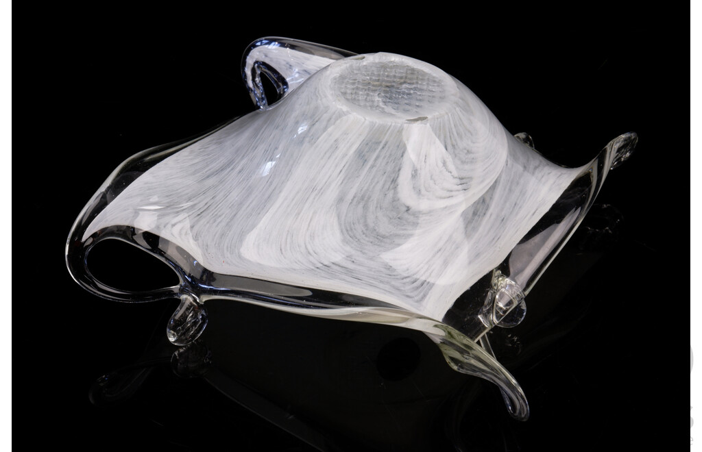 Arte Murano Glass Abstract Free  Form Dish with Original Sticker