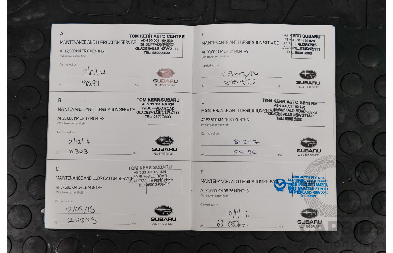 10/2013 Subaru Outback 2.0D Premium MY14 4d Wagon Dark Blue Turbo Diesel 2.0L