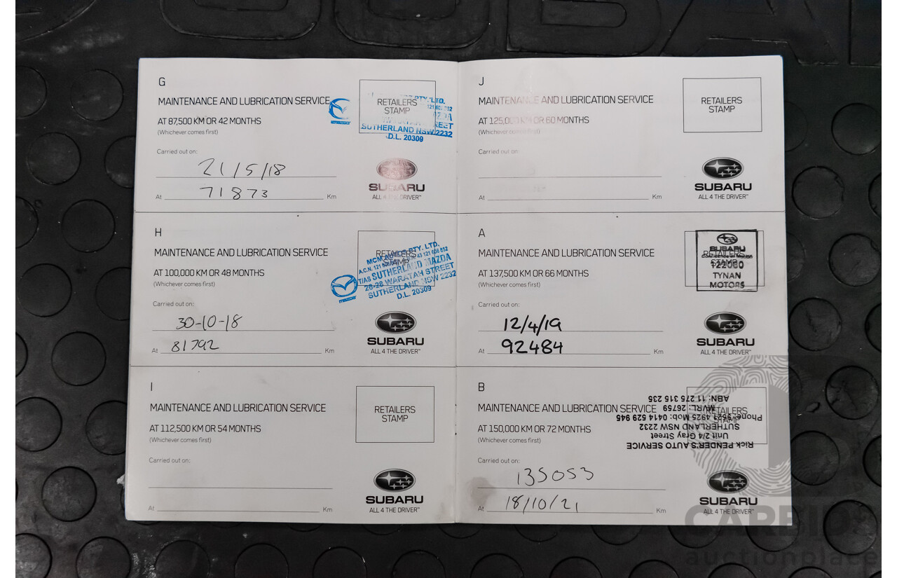 10/2013 Subaru Outback 2.0D Premium MY14 4d Wagon Dark Blue Turbo Diesel 2.0L