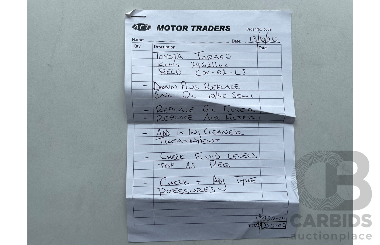 03/04 Toyota Tarago GLi FWD ACR30R 4D Wagon Silver 2.4L