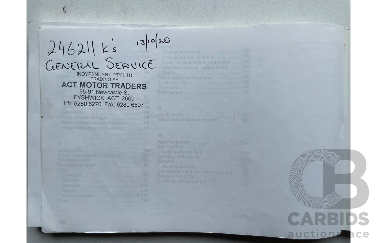 03/04 Toyota Tarago GLi FWD ACR30R 4D Wagon Silver 2.4L