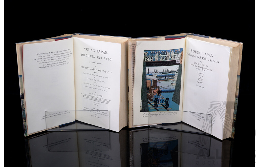 First Edition, Young Japan, Yokahama and Yedo 1858 to 79, Volumes 1 & 2, John R Black, Oxford University Press, Tokyo, 1968, Hardcovers with Dust Jackets