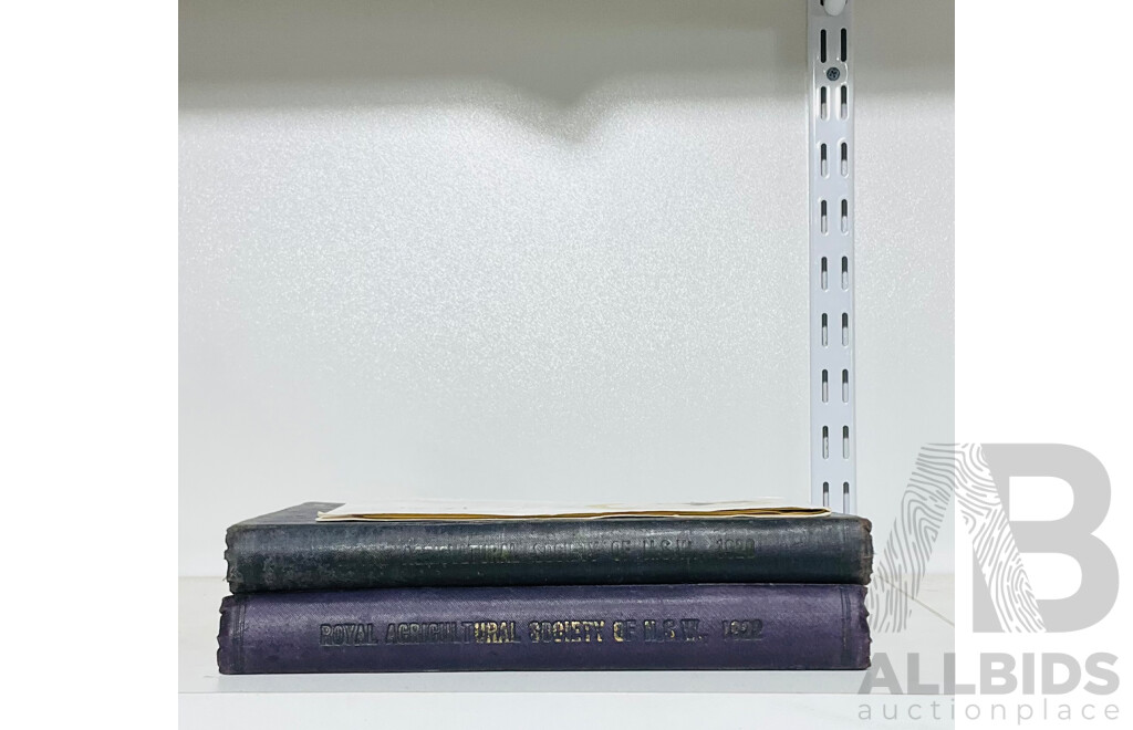 Royal Agricultural Society of NSW Annual 1920 & 1922, Both Hard Covers with De Bossed Decoration, Along with Bong Bong Race Meeting Program 1959