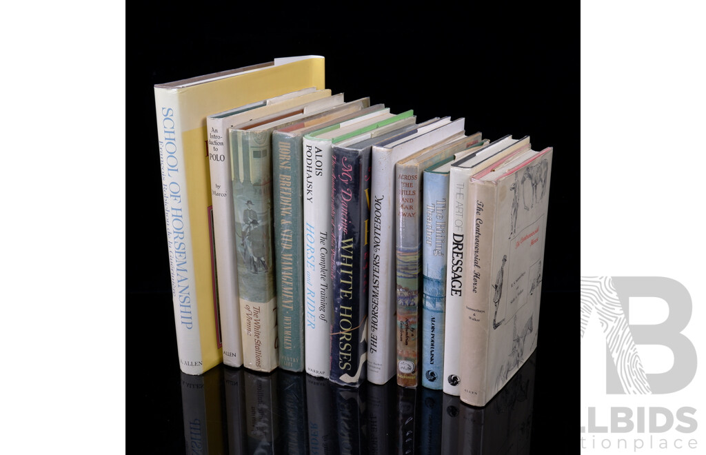 Collection Eleven Books Related to Horse Riding, Breeding, Stud Management, Dressage, Polo and More