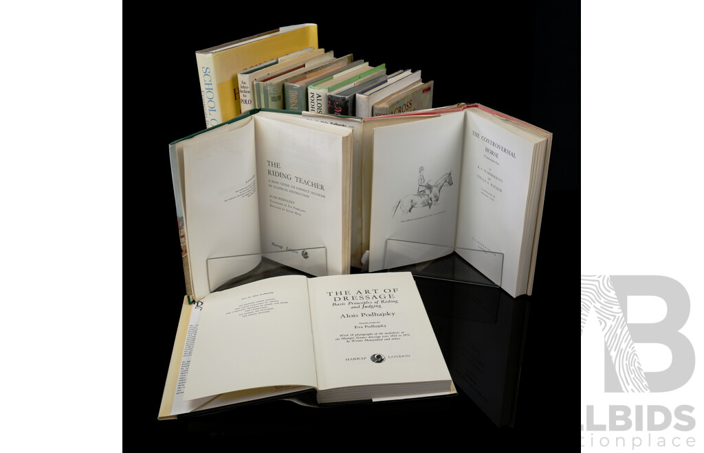 Collection Eleven Books Related to Horse Riding, Breeding, Stud Management, Dressage, Polo and More