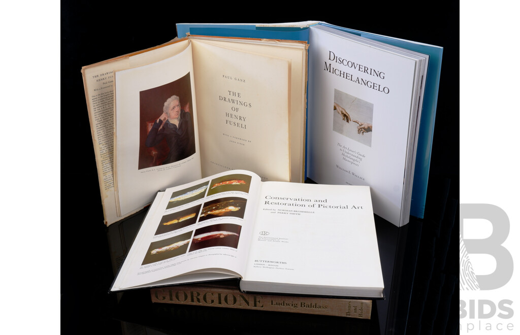 Four Books Relating to Classical Art Including Giorgione by L Baldass with Tipped in Colour Plates and More