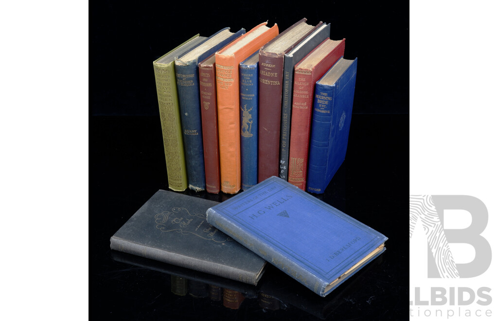 Collection Eleven Vintage Literature Books with Interesting Frontispiece Bookplates