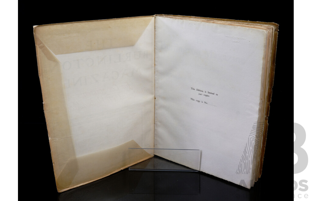 Limited Edition of 340, the Burlington Magazine Number II Volume I, April 1903