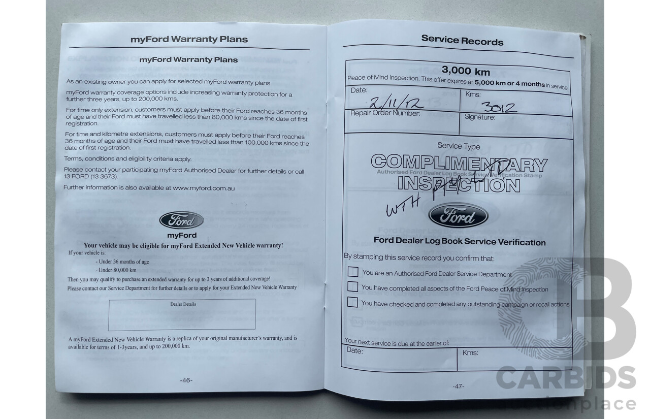 08/12 Ford Falcon XR6 RWD FG MK2 4D Sedan Grey 4.0L