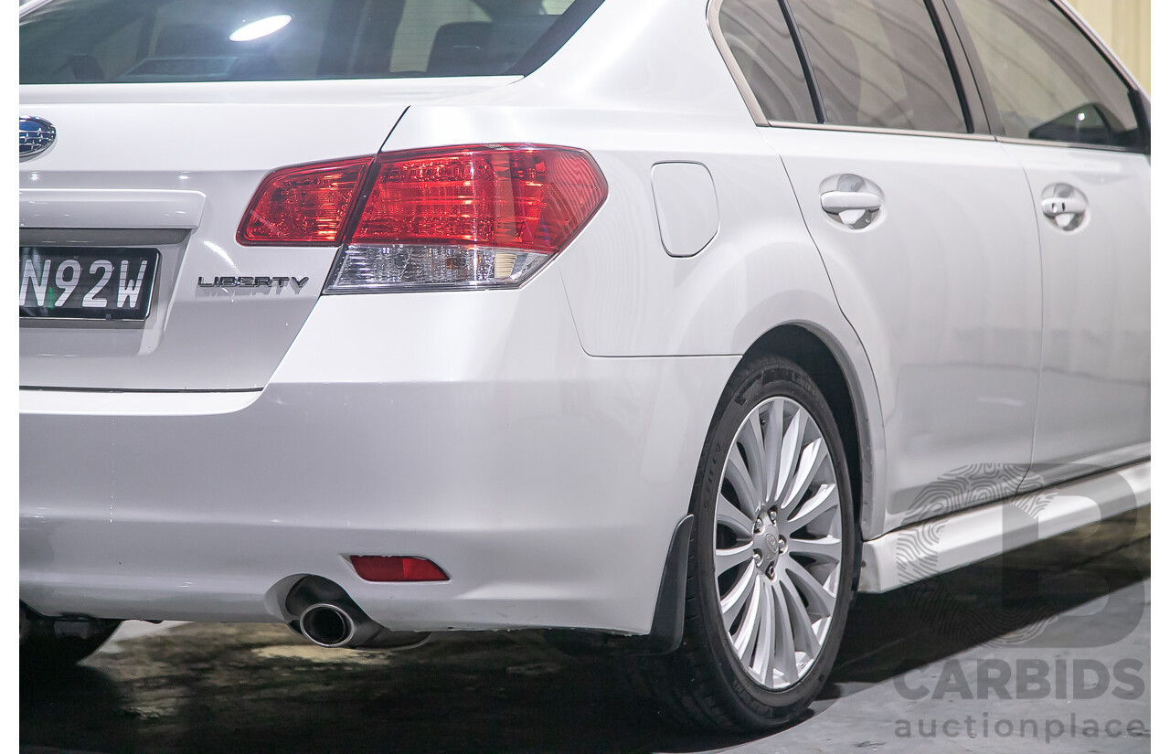 7/2011 Subaru Liberty 2.5i GT Premium (AWD) MY11 4d Sedan Pearl White Turbo 2.5L
