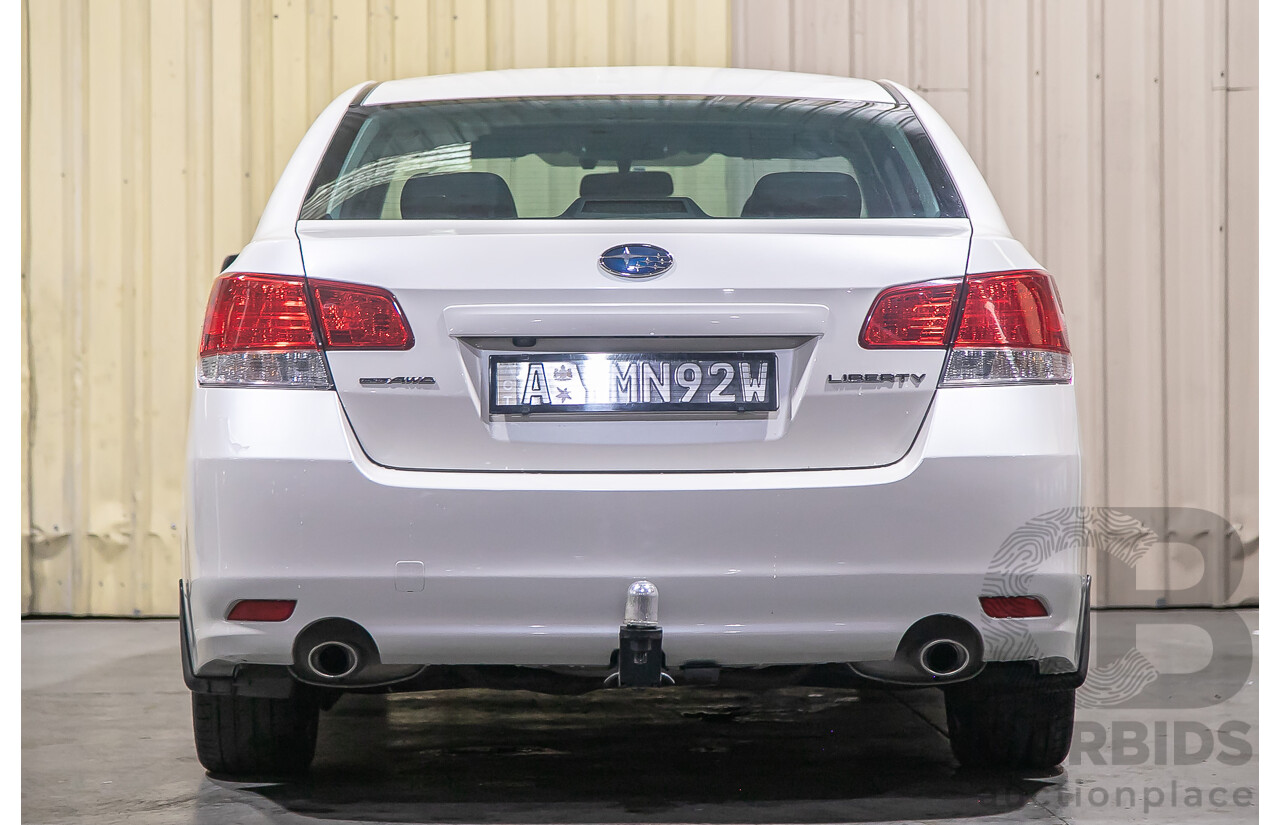7/2011 Subaru Liberty 2.5i GT Premium (AWD) MY11 4d Sedan Pearl White Turbo 2.5L