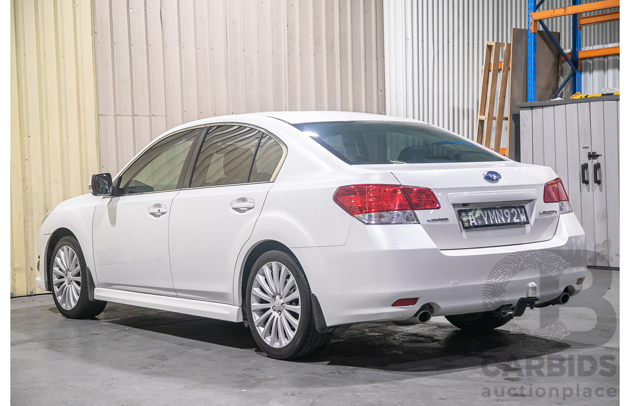 7/2011 Subaru Liberty 2.5i GT Premium (AWD) MY11 4d Sedan Pearl White Turbo 2.5L