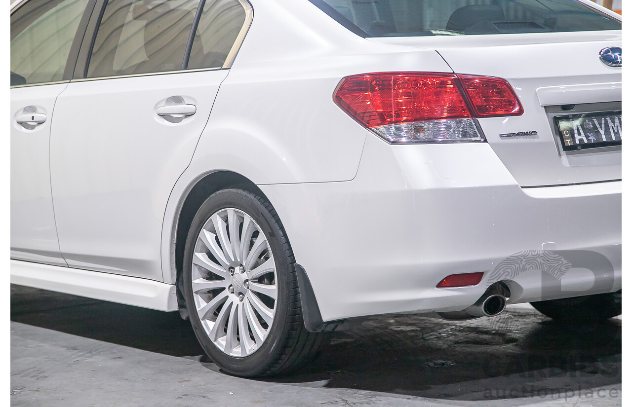 7/2011 Subaru Liberty 2.5i GT Premium (AWD) MY11 4d Sedan Pearl White Turbo 2.5L