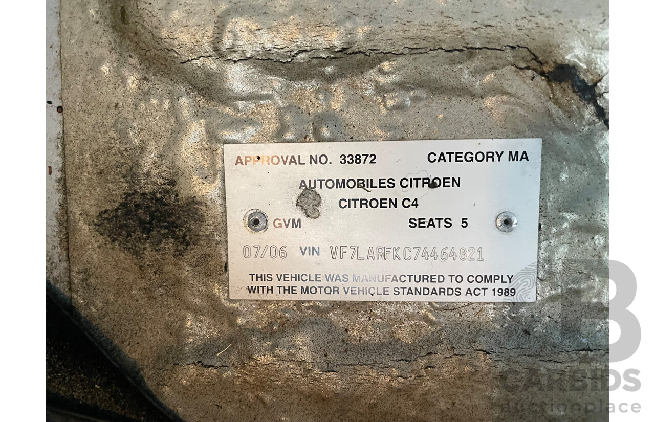 07/06 Citroen C4 VTS FWD  2D Coupe Silver 2.0L