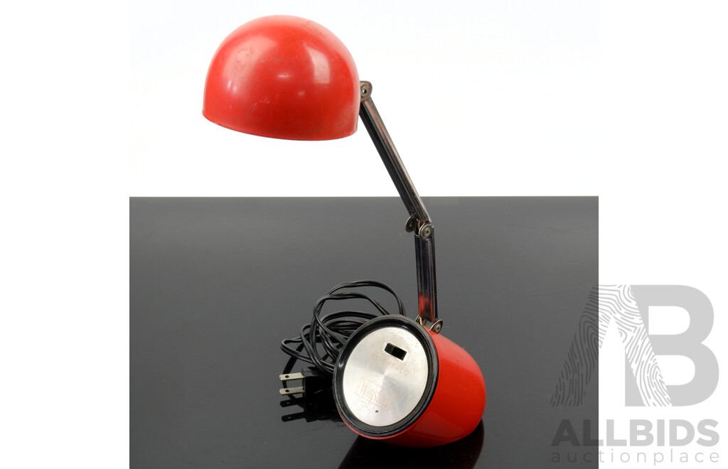 Cool Jet Age Orange Japanese Nanbu Kreo Lite Fold Out Desk Lamp