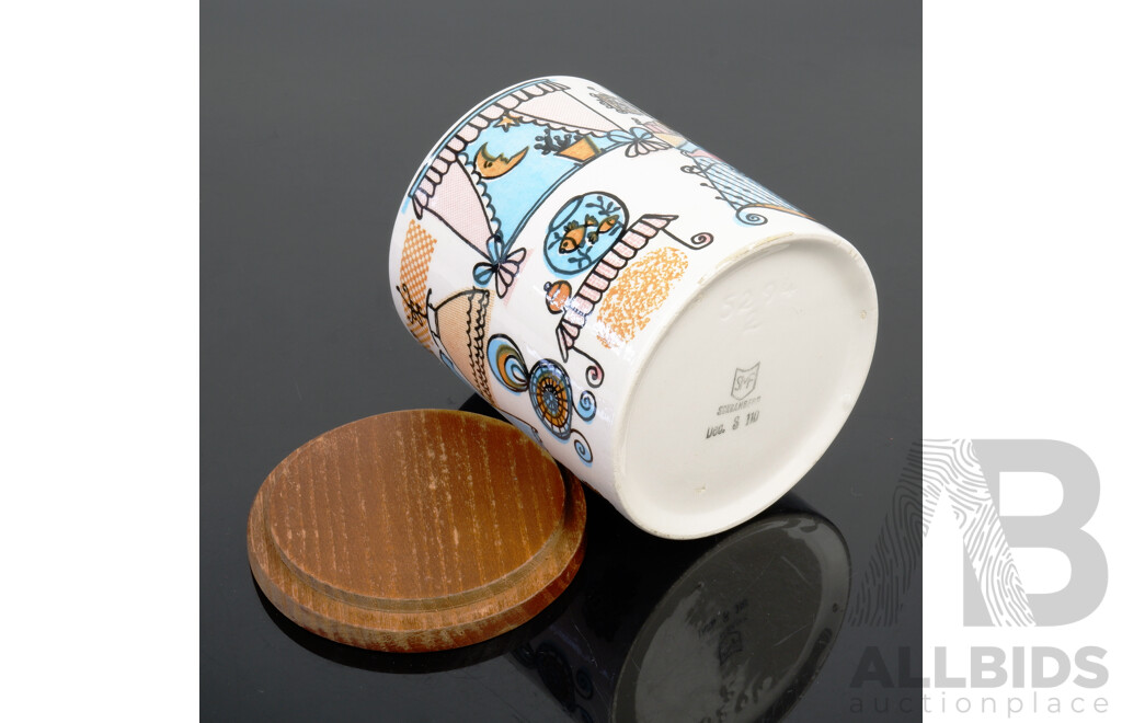 Retro German Schramberg Porcelain Lidded Candy Jar