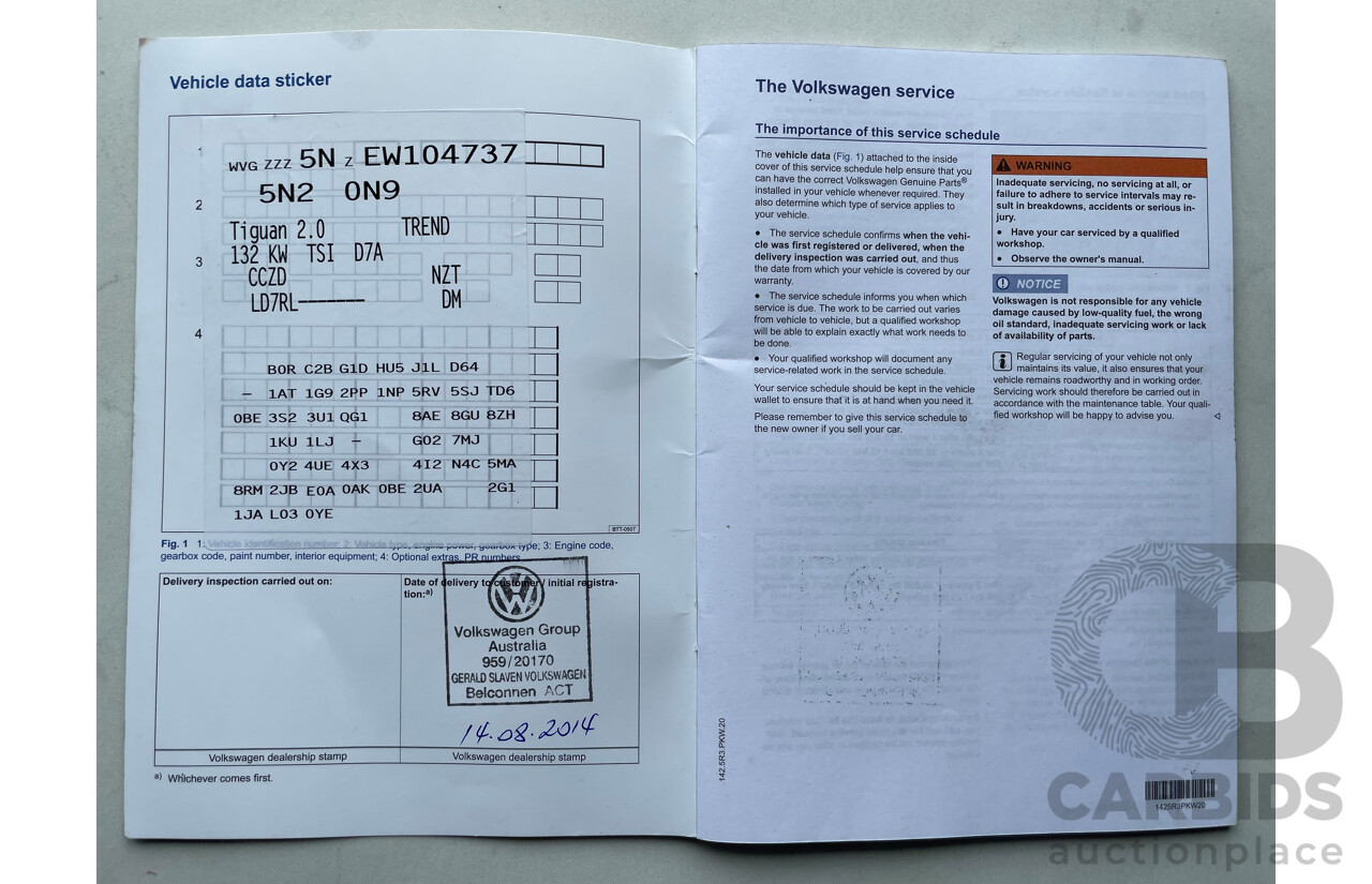 05/14 Volkswagen Tiguan 132 TSI PACIFIC AWD 5NC MY14 4D Wagon Grey 2.0L