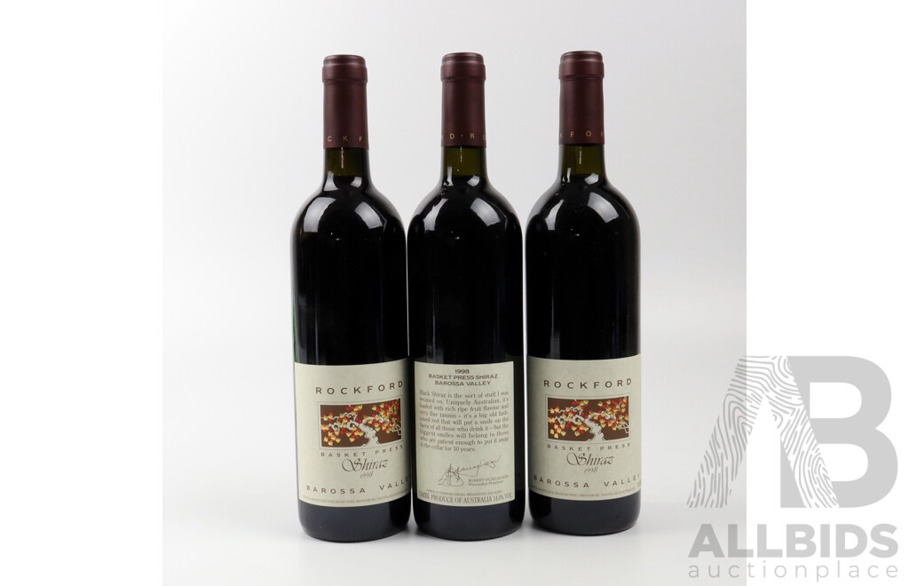 Rockford Basket Press 1998 Shiraz, Barossa Valley X 3