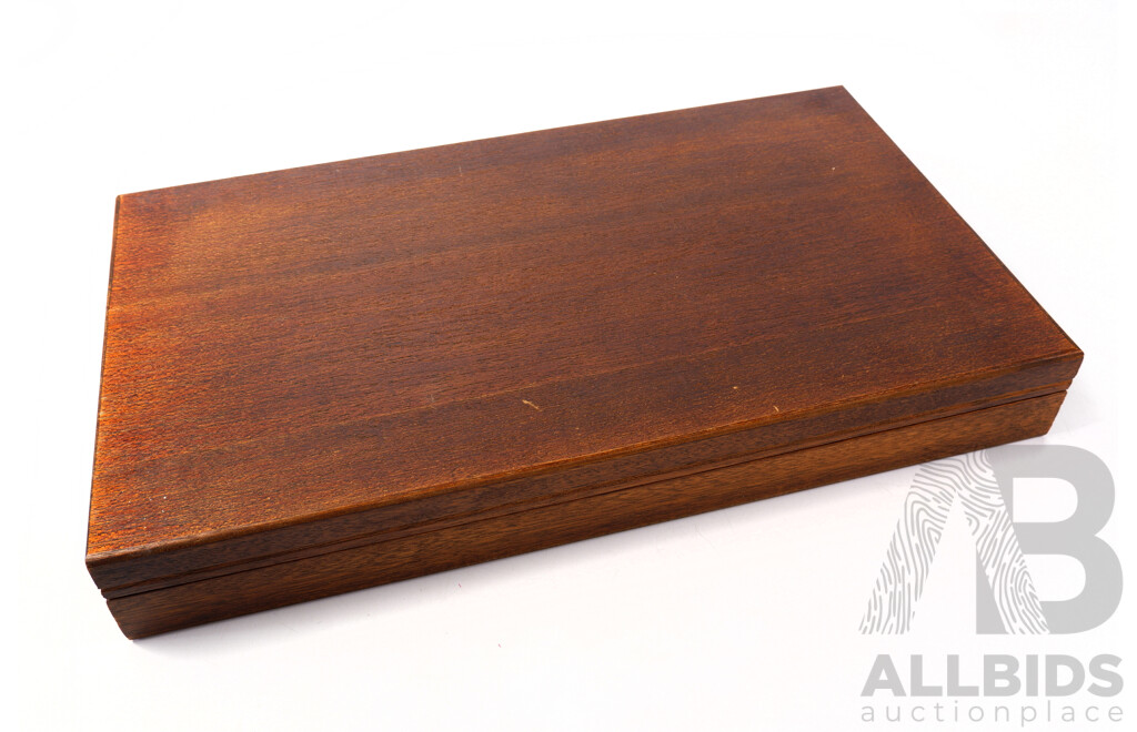 56 PIece Silver Plate Grosvener Flatwear Set in Wooden Case