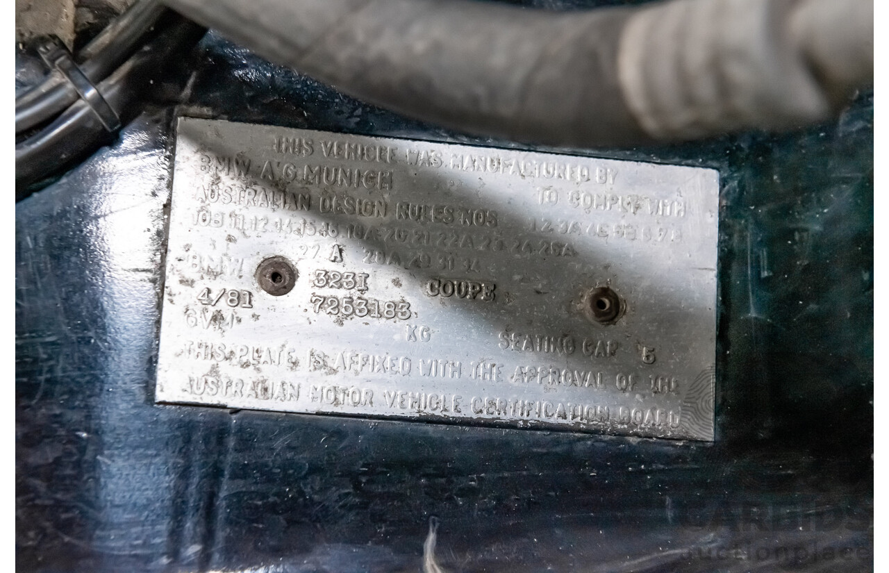 4/1981 BMW 323i E21 John Player Special Edition JPS Build Number #48 2d Coupe Gloss Black 2.3L