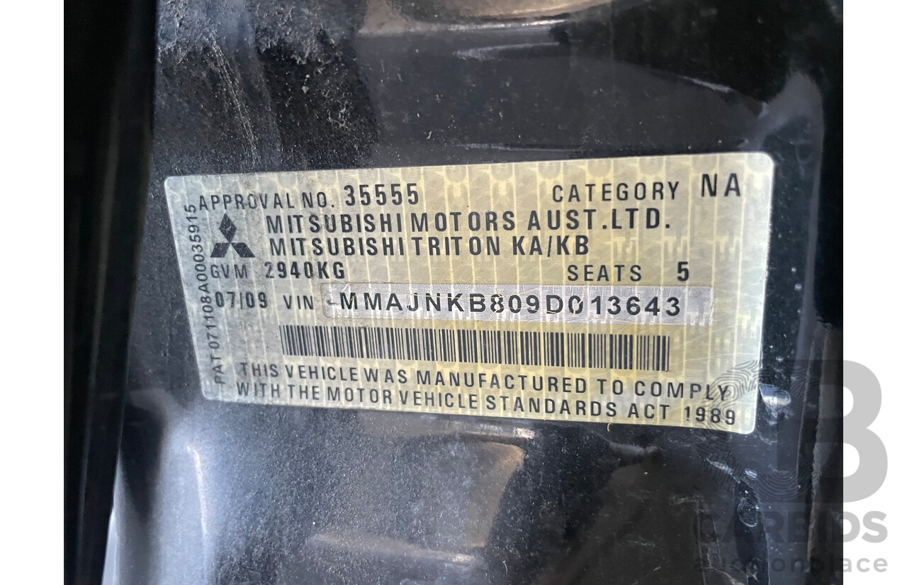 07/09 Mitsubishi Triton GLX-R (4x4) 4x4 ML MY09 Double Cab Utility Black 3.2L