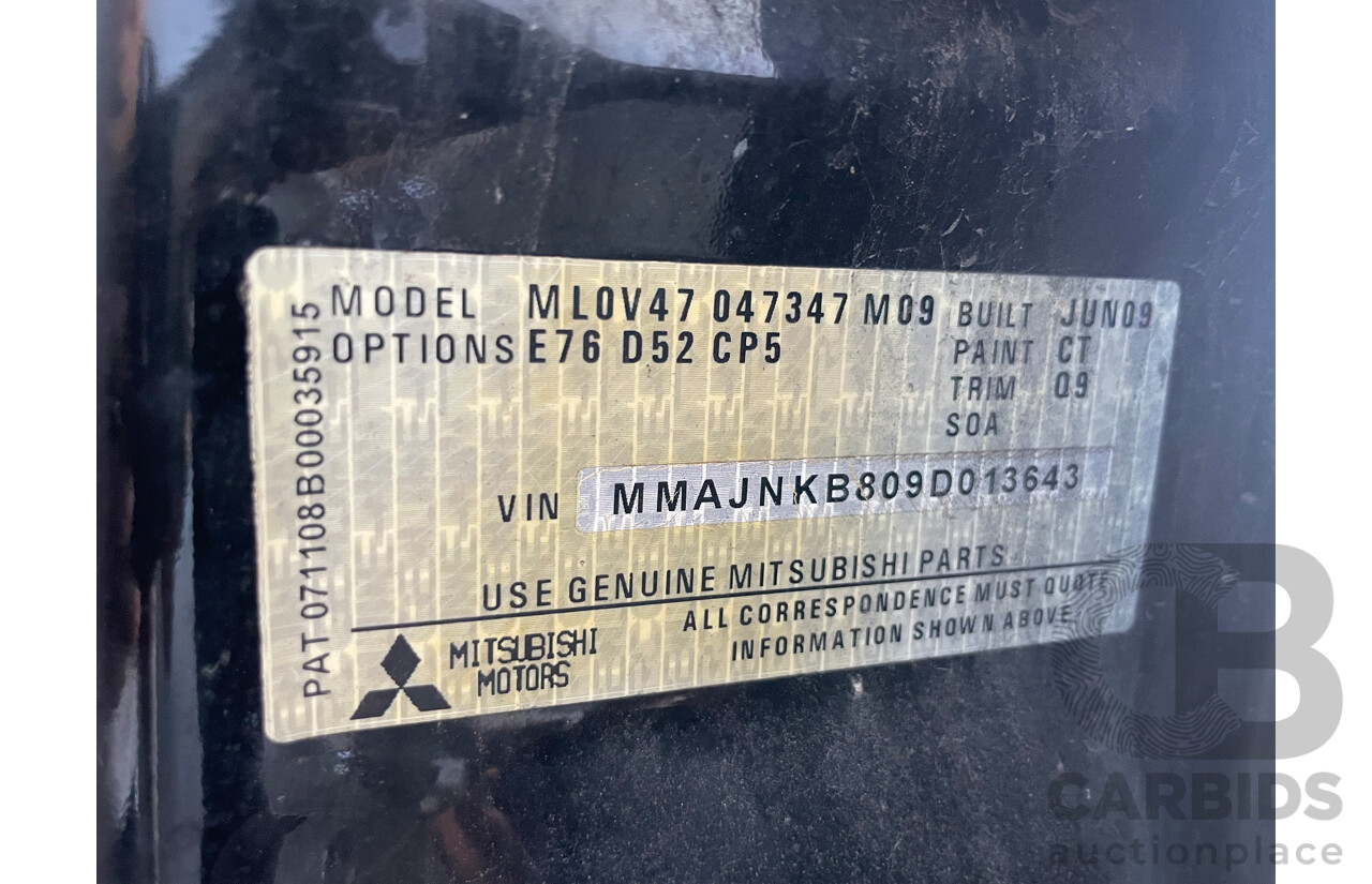 07/09 Mitsubishi Triton GLX-R (4x4) 4x4 ML MY09 Double Cab Utility Black 3.2L