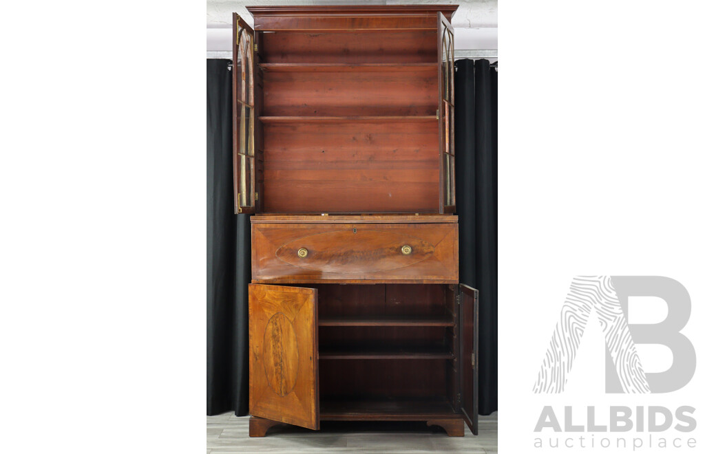 Early Georgian Mahogany Bureau Bookcase