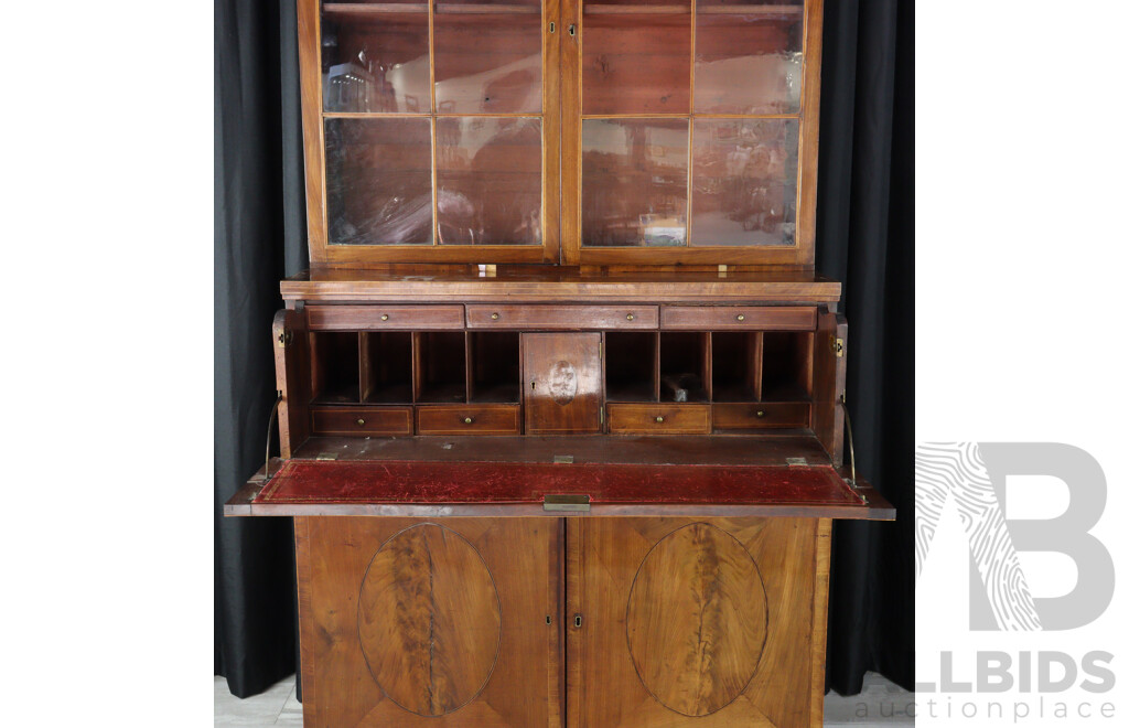Early Georgian Mahogany Bureau Bookcase
