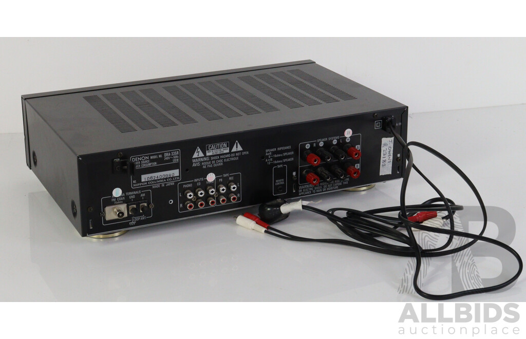 Denon AM FM Stereo Reciever DRA 335R with Instruction Booklet