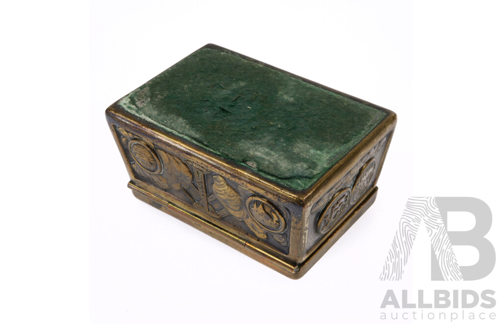 Rare Antique RCA Worldwide Wireless Brass Box with Hinged Lid, Circa 1920s