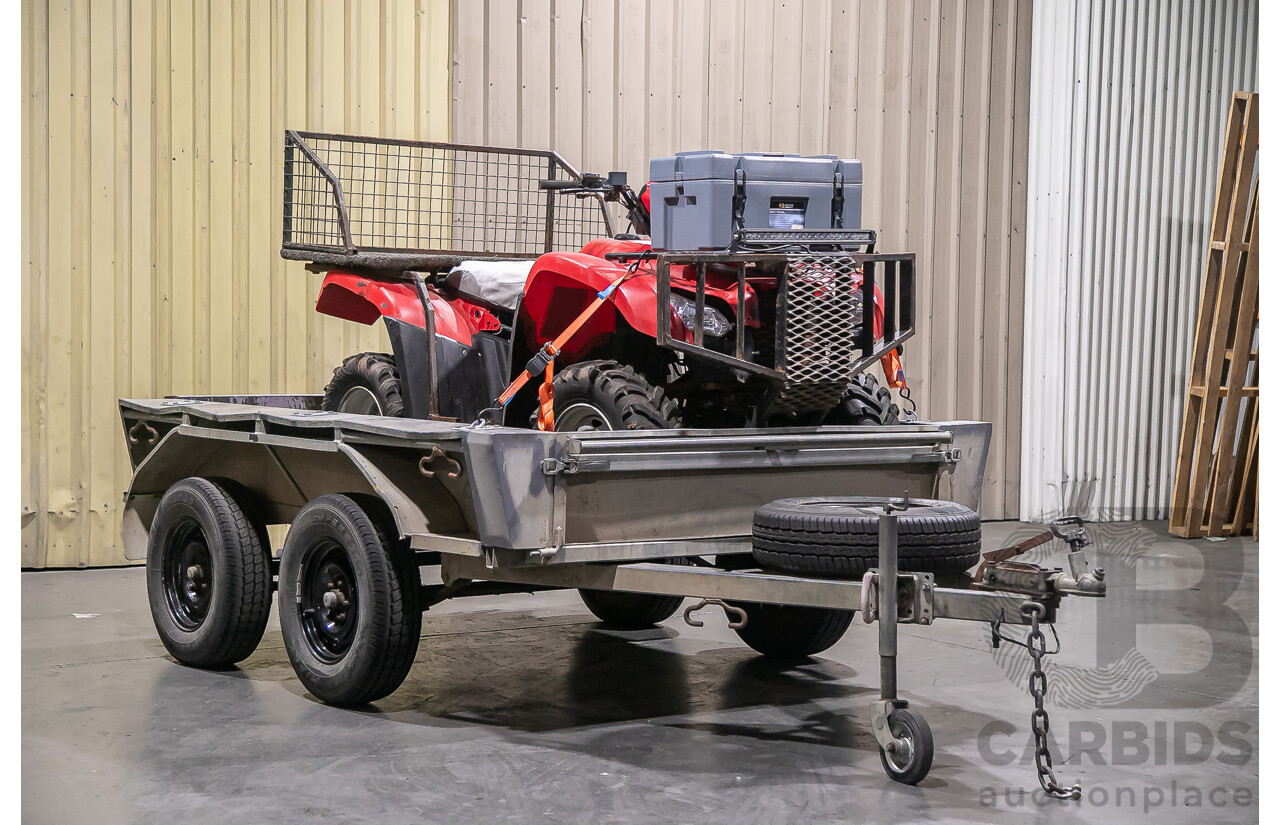 2012 Honda Foreman 500cc Quad Bike and 1995 200kg Galvanized Trailer