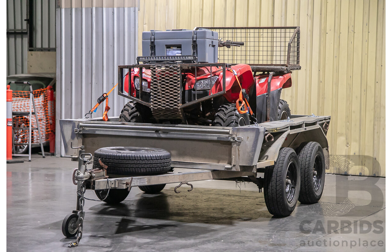 2012 Honda Foreman 500cc Quad Bike and 1995 200kg Galvanized Trailer