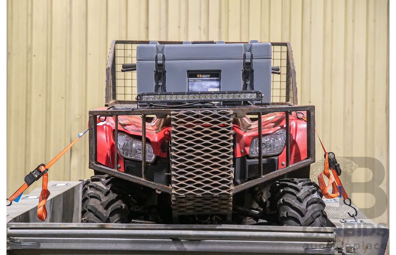 2012 Honda Foreman 500cc Quad Bike and 1995 200kg Galvanized Trailer