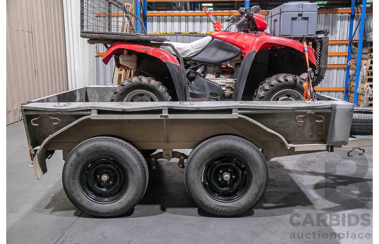 2012 Honda Foreman 500cc Quad Bike and 1995 200kg Galvanized Trailer