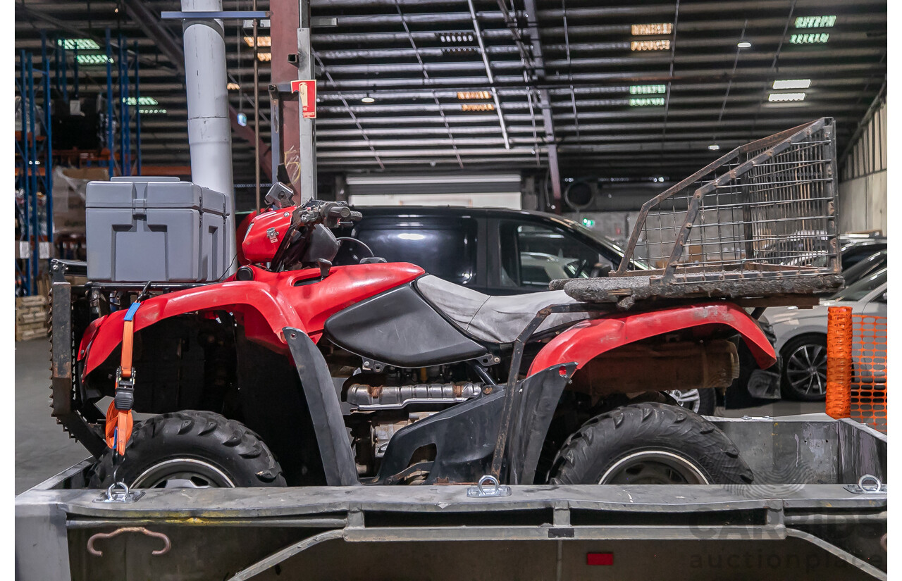 2012 Honda Foreman 500cc Quad Bike and 1995 200kg Galvanized Trailer