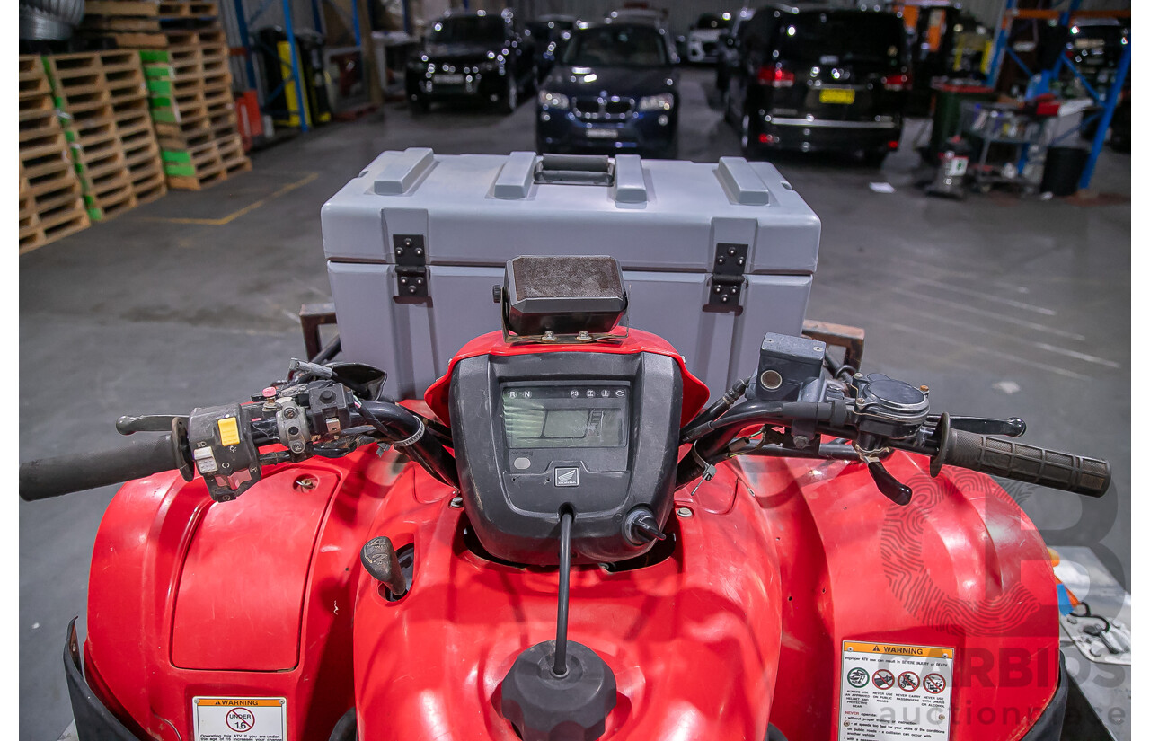 2012 Honda Foreman 500cc Quad Bike and 1995 200kg Galvanized Trailer