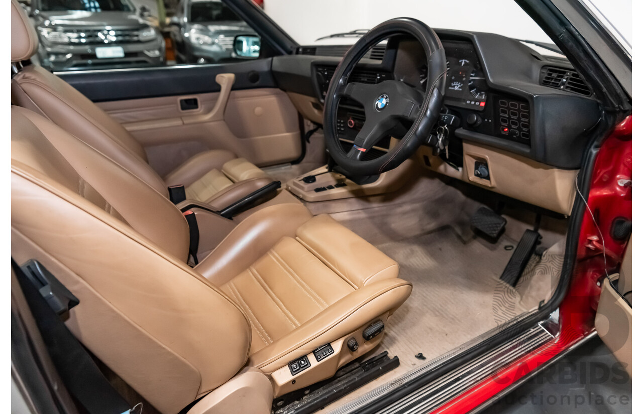 1/1989 BMW 635 CSi Highline E24 Series 3 2d Coupe Cinnabar Red 3.4L - Australian Delivered