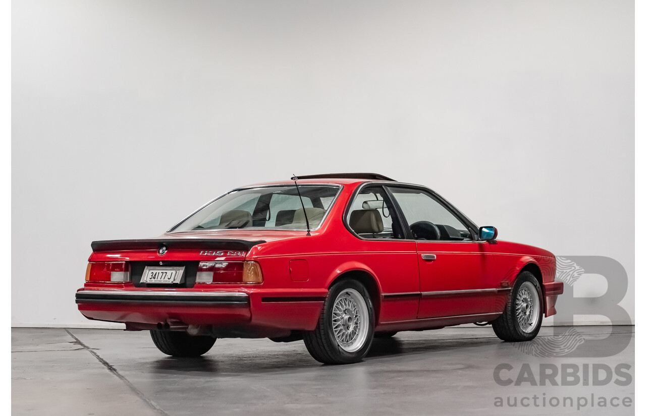 1/1989 BMW 635 CSi Highline E24 Series 3 2d Coupe Cinnabar Red 3.4L - Australian Delivered