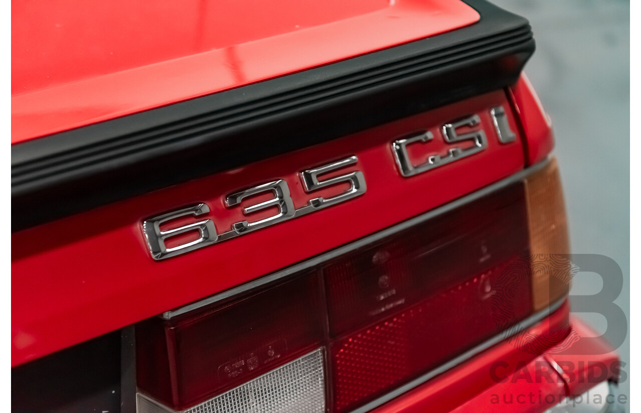 1/1989 BMW 635 CSi Highline E24 Series 3 2d Coupe Cinnabar Red 3.4L - Australian Delivered