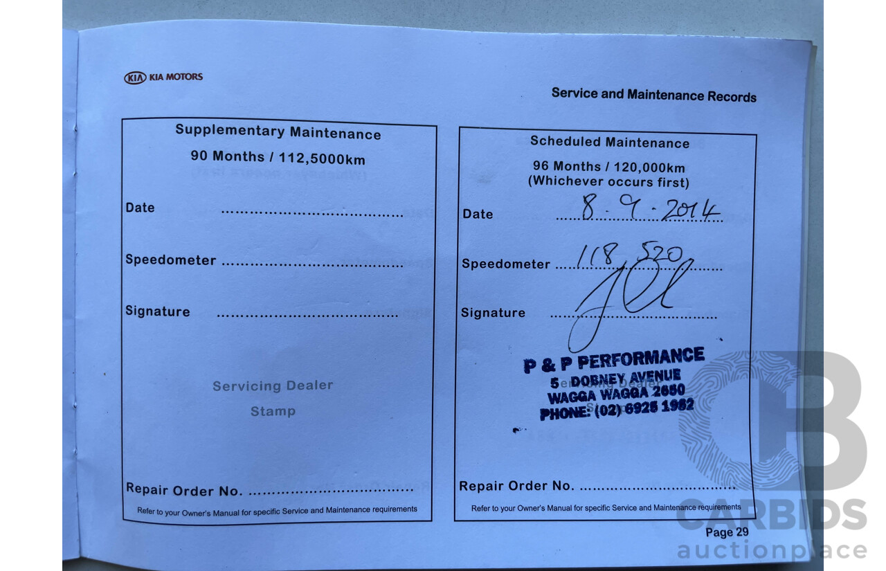 06/10 Kia Grand Carnival Si FWD VQ MY11 4D Wagon White 3.5L