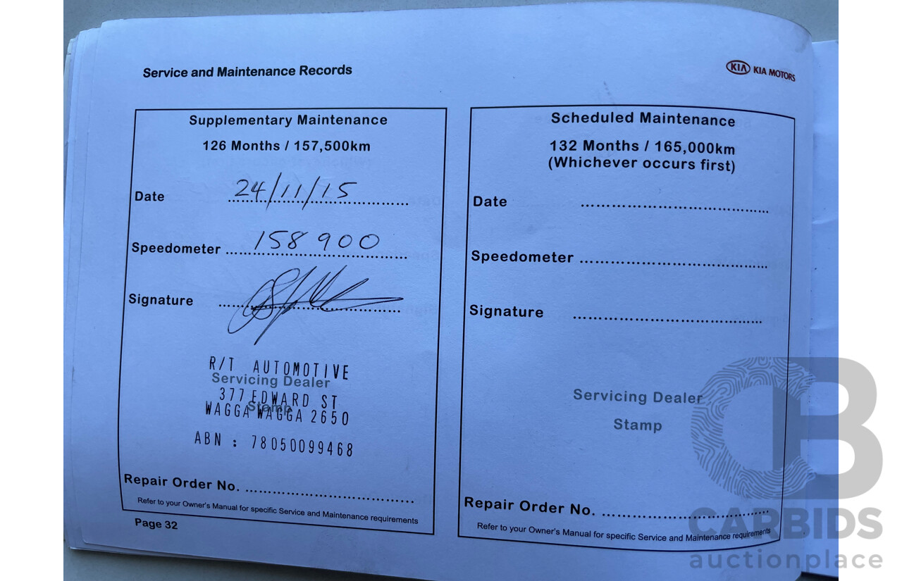 06/10 Kia Grand Carnival Si FWD VQ MY11 4D Wagon White 3.5L