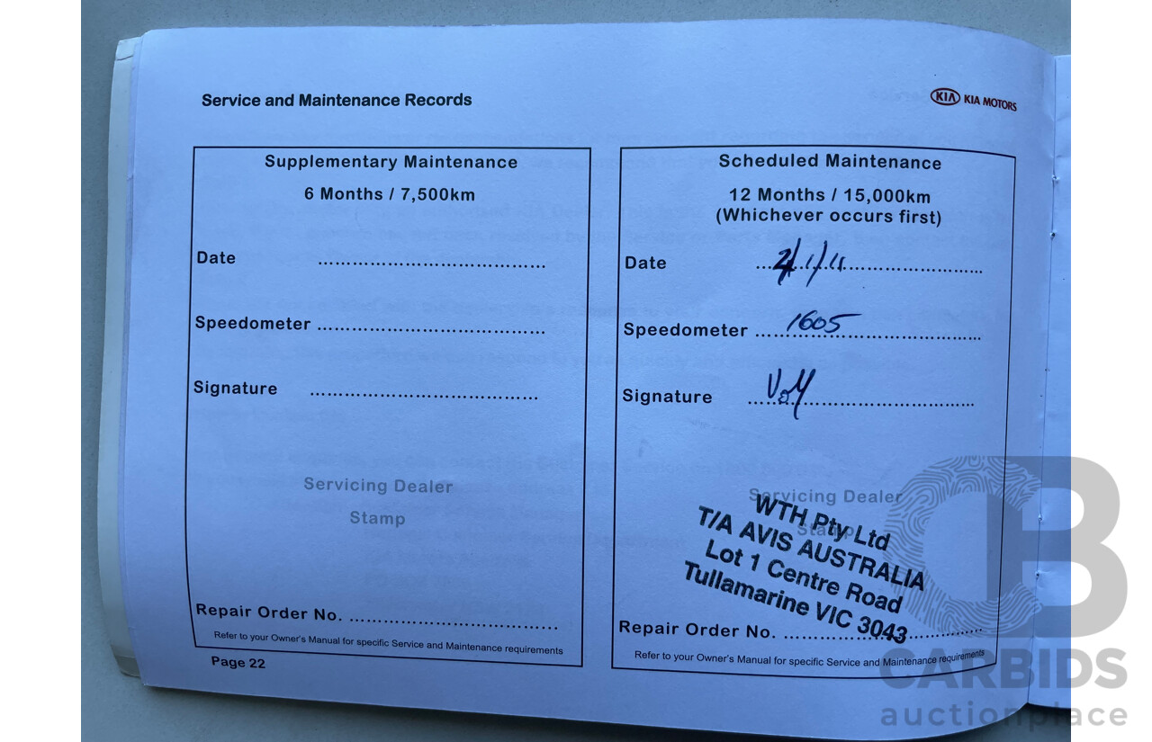 06/10 Kia Grand Carnival Si FWD VQ MY11 4D Wagon White 3.5L