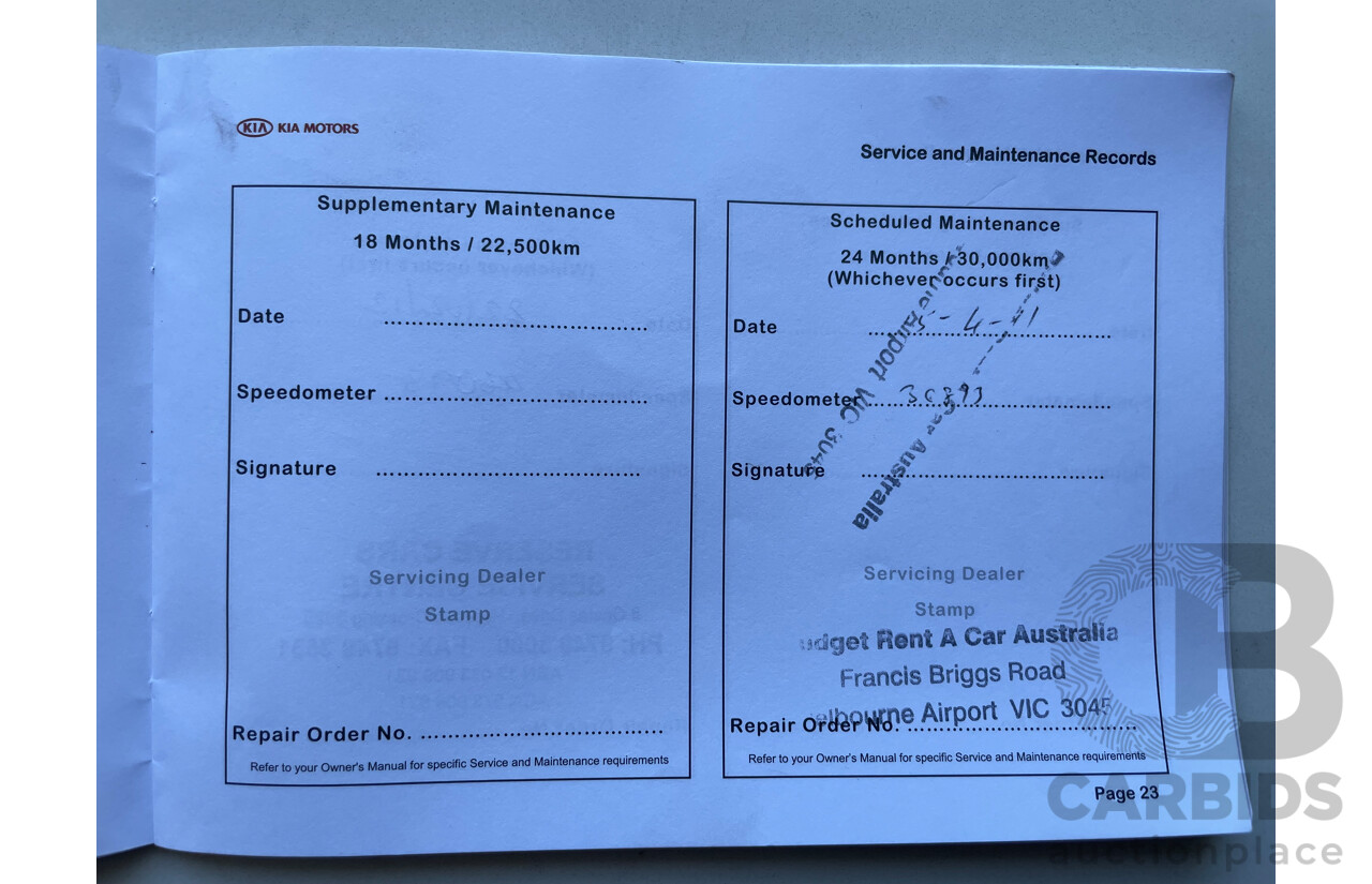 06/10 Kia Grand Carnival Si FWD VQ MY11 4D Wagon White 3.5L