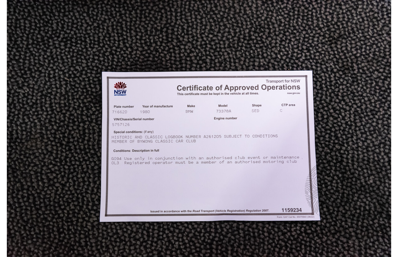 1/1980 BMW 733i E23 4d Sedan White 3.2L