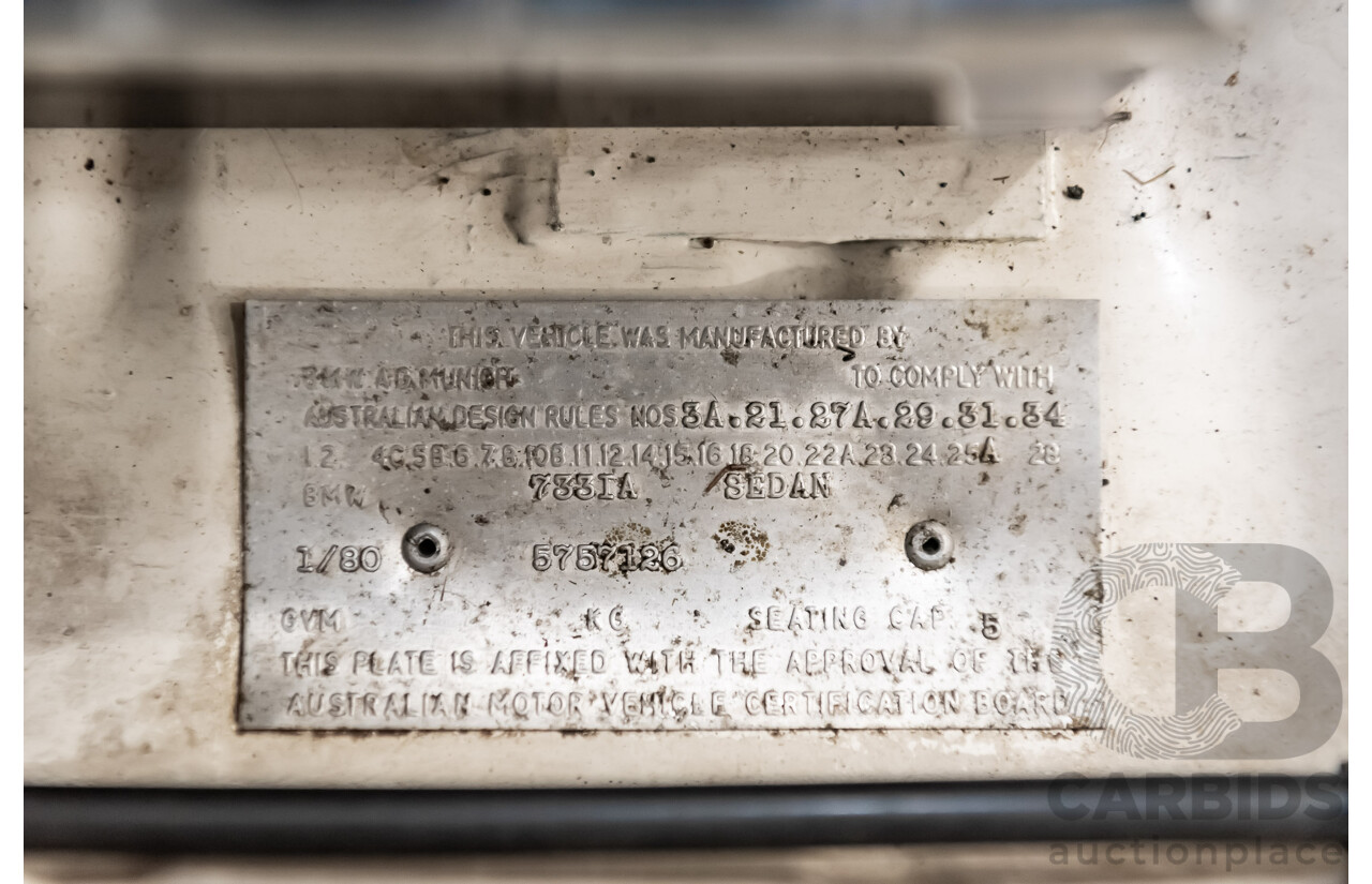 1/1980 BMW 733i E23 4d Sedan White 3.2L