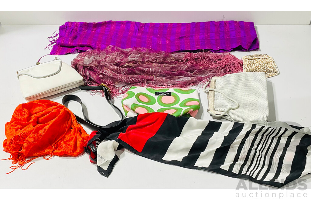 Collection Vintage and Other Scarfs Including Silk Examples